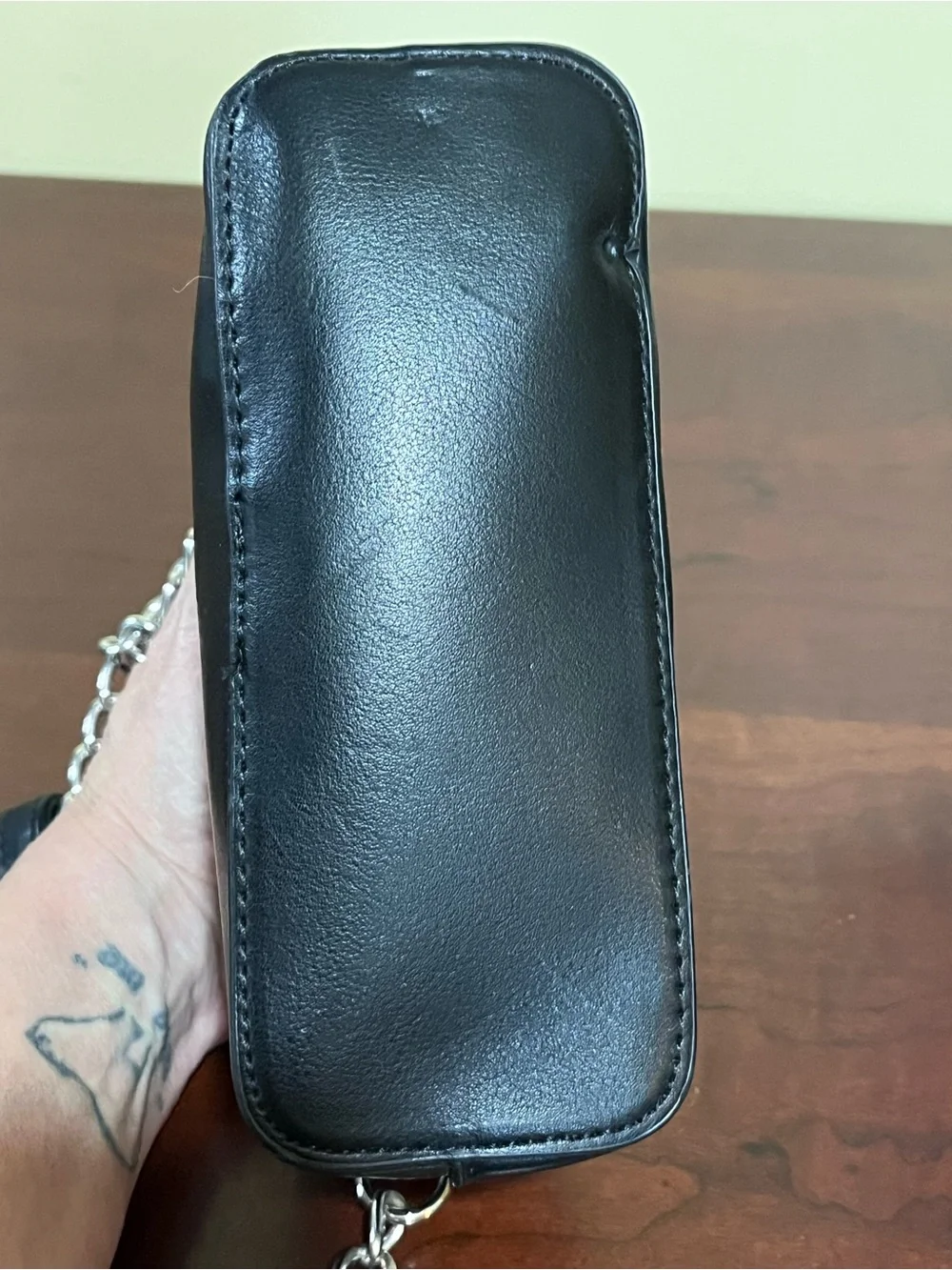 Steve Madden Black Crossbody with Silver Chain Strap